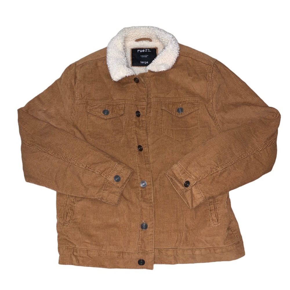 RUE 21 SHERPA CORDUROY BUTTON DOWN JACKET